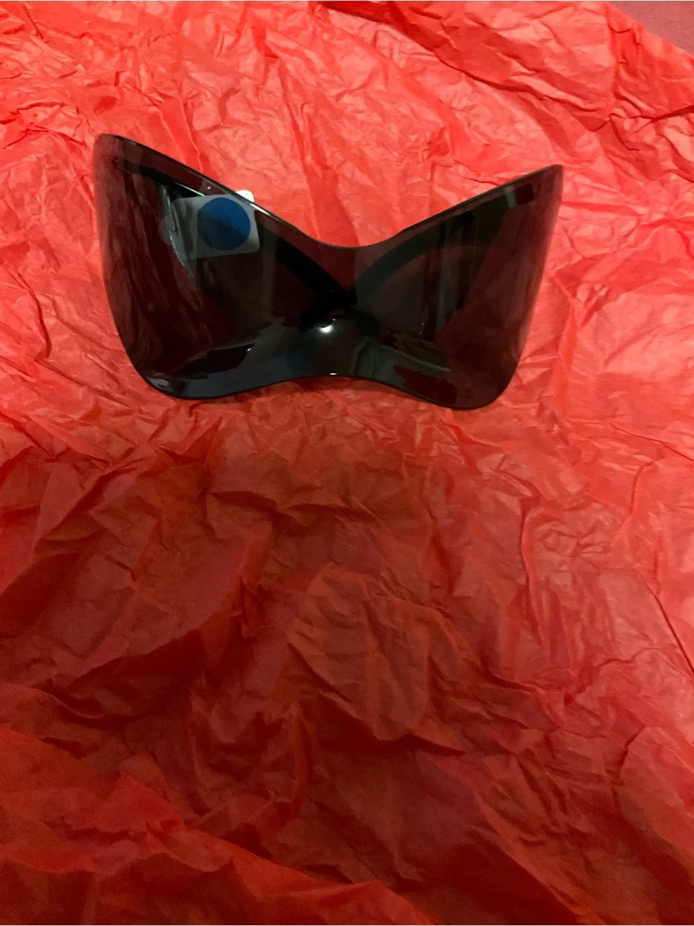 Dolls Kill Black Futuristic Shield Visor Sunglasses